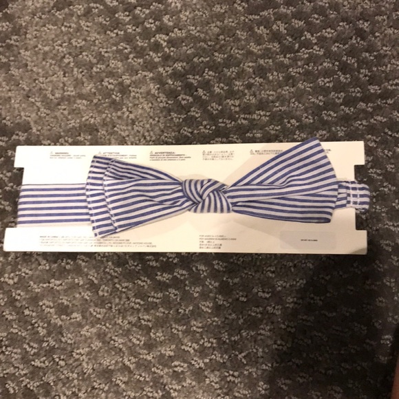 Baby Gap blue and white striped bow. New - Picture 1 of 2